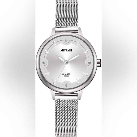 Aiyishi Accessories - Aiyishi Silver Diamond Luxury Watch Mother-of-Pearls Accents Giftable NEW In Box